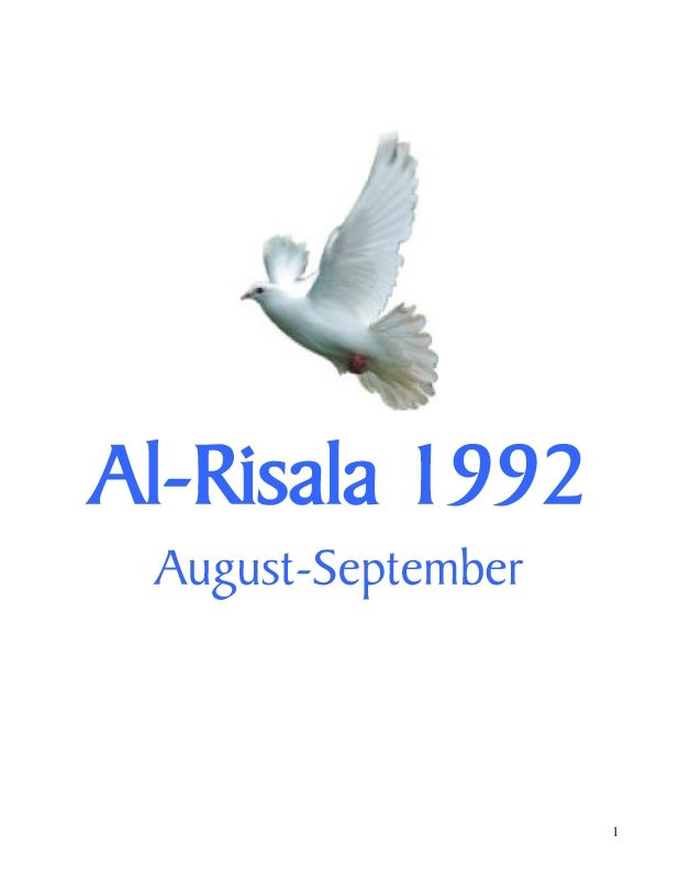 Al Risala (English) Aug-Sep'92