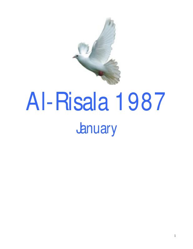 Al Risala (English) Jan'87