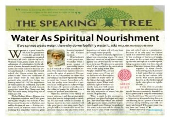 Water As Spiritual Nourishment, ST, May 14, 2017