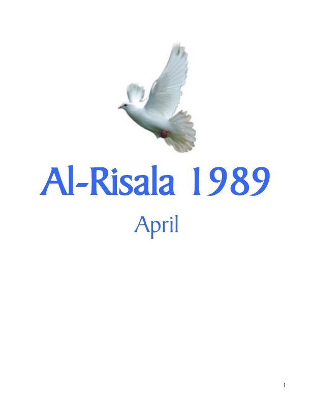 Al Risala (English) Apr'89