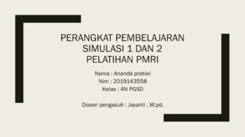 Perangkat pembelajaran simualsi 1 dan 2 pelatihan pmri