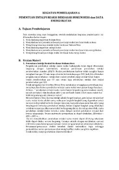 PENENTUAN ENTALPI REAKSI BERDASARKAN HUKUM HESS DAN ENERGI IKATAN_Neat