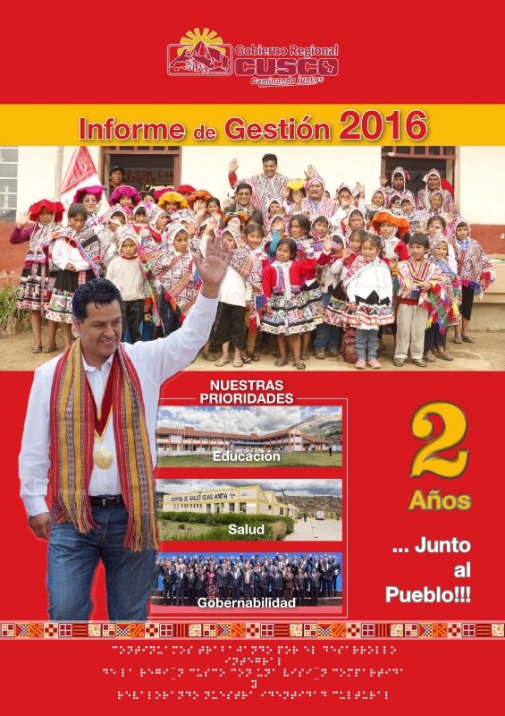 GOBIERNO REGIONAL CUSCO - REVISTA INFORME DE GESTION 2016