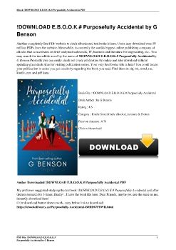 !DOWNLOAD E.B.O.O.K.# Purposefully Accidental by G Benson