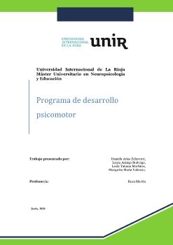 Cartilla Programa de Desarrollo Psicomotor