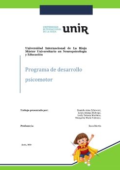 Cartilla programa de desarrollo psicomotor