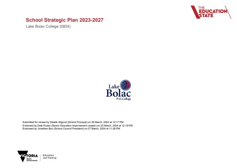 Lake Bolac College (0854) - 2023-2026 - School Strategic Plan