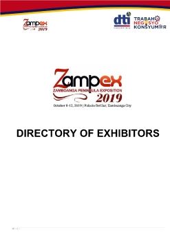 ZAMPEX 2019 Directory of Exhibitors