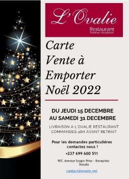 CARTE VENTE A EMPORTER L'OVALIE NOEL 2022