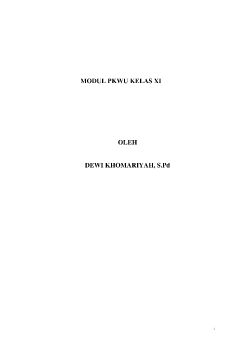 MODUL PKWU KELAS XI DEWI KHOMARIYAH