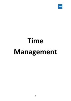 Planning And Prioritizing Time Management Manual