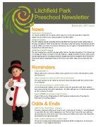 Preschool Newsletter December 2017