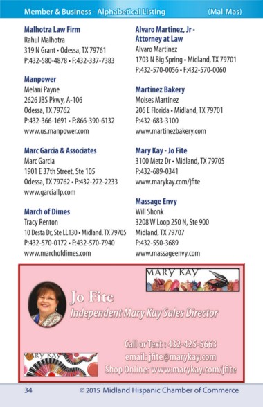 Page 34 Midland Hispanic Chamber Directory