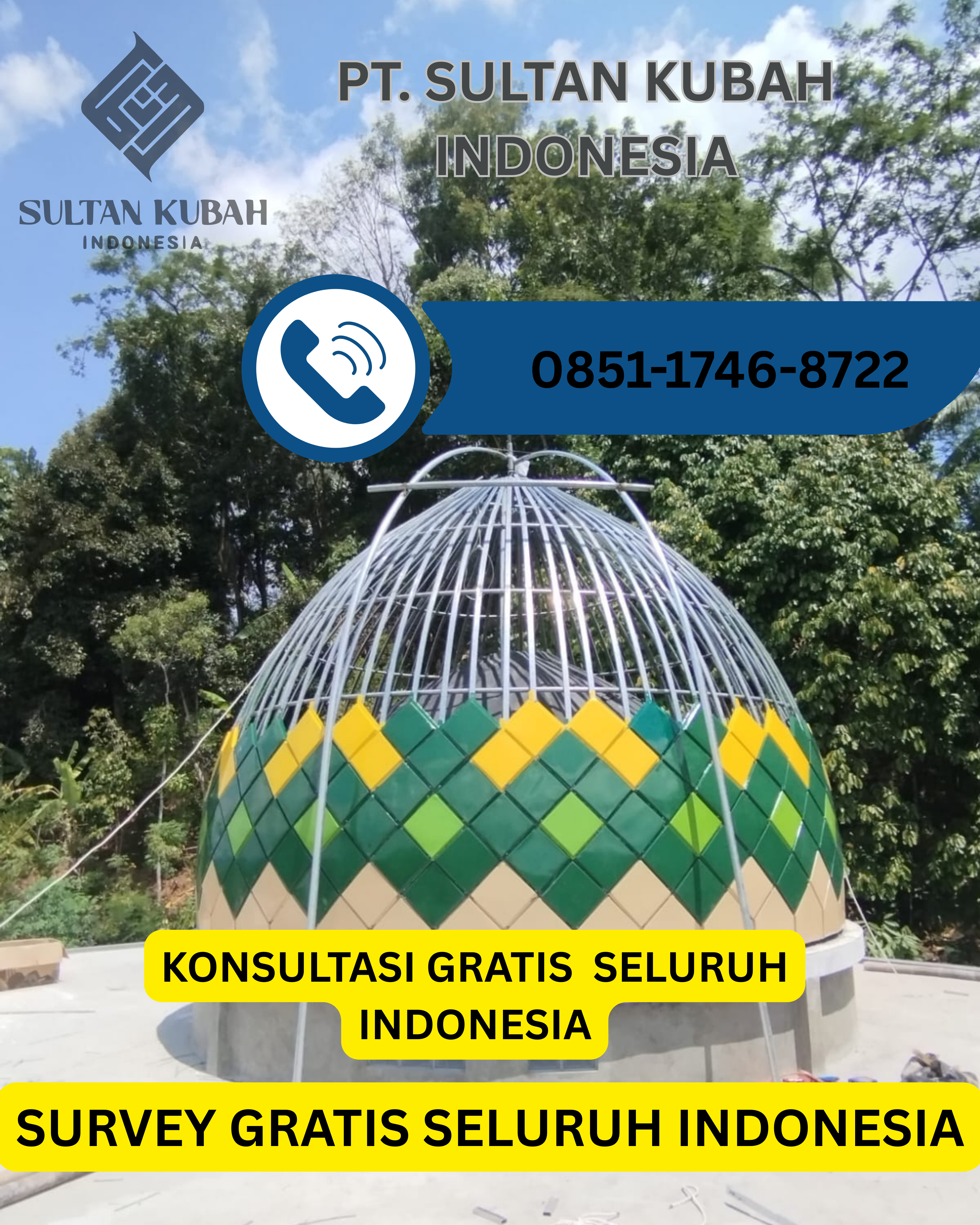 JUAL KUBAH MASJID HARGA TERJANGKAU DI KEC. PERBAUNGAN, KAB. SERDANG BEDAGAI, PROV. SUMATERA UTARA (WA: 0851-1746-8722)