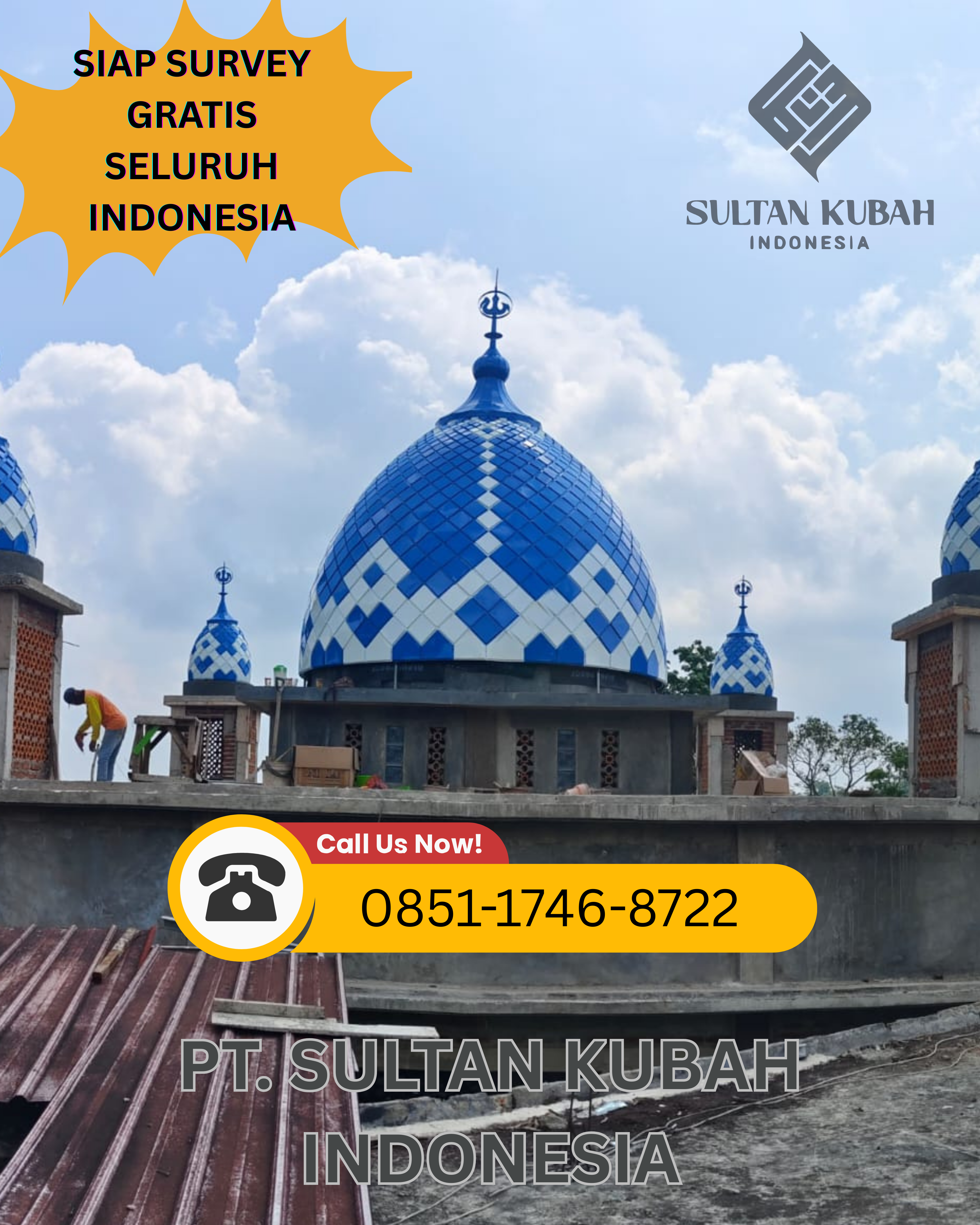 KUBAH MASJID KUAT DAN BERKUALITAS DI KEC. WONOCOLO, KOTA SURABAYA (WA: 0851-1746-8722)
