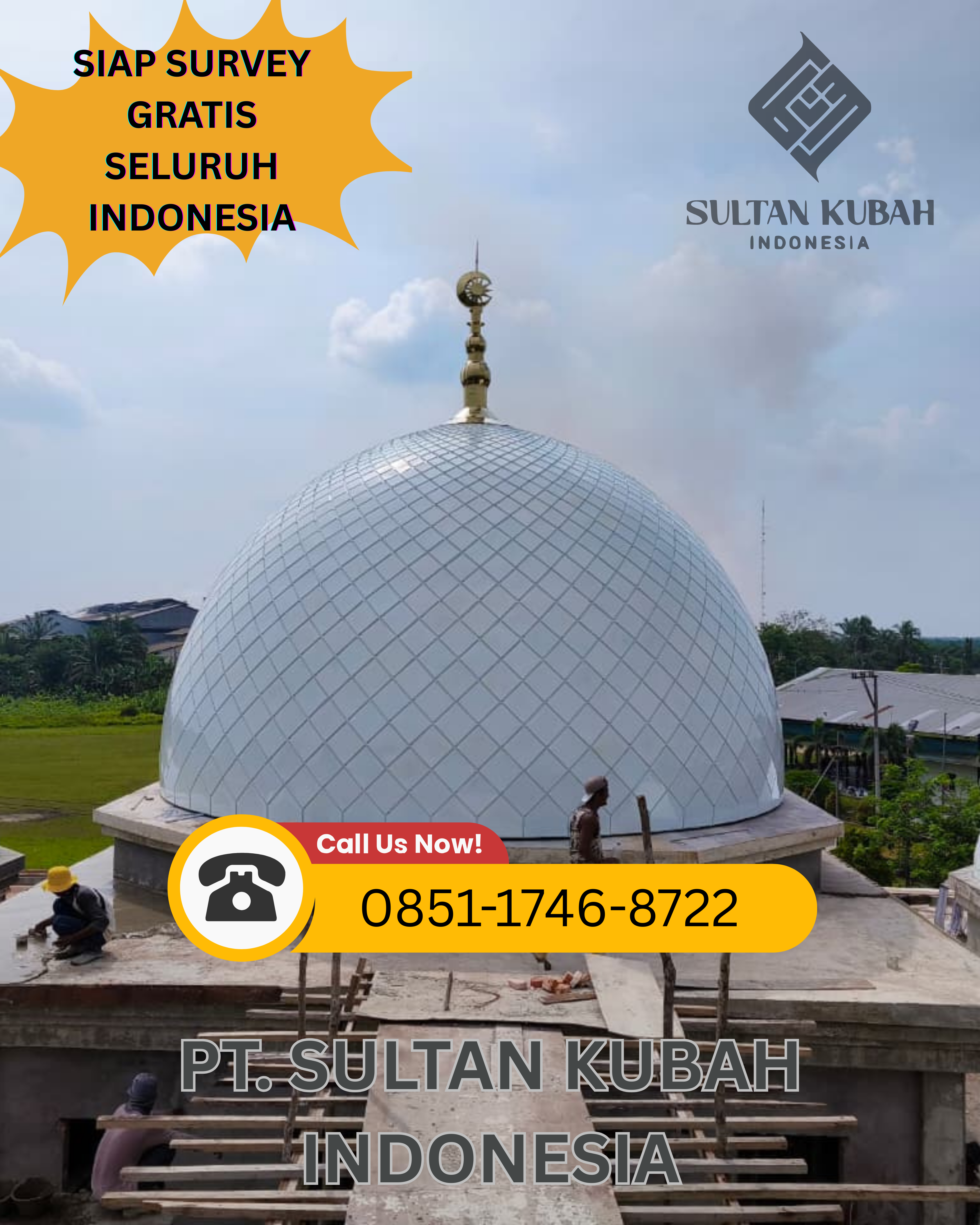 JUAL KUBAH MASJID BERKUALITAS DI KEC. BONTANG SELATAN, KOTA BONTANG (WA: 0851-1746-8722)