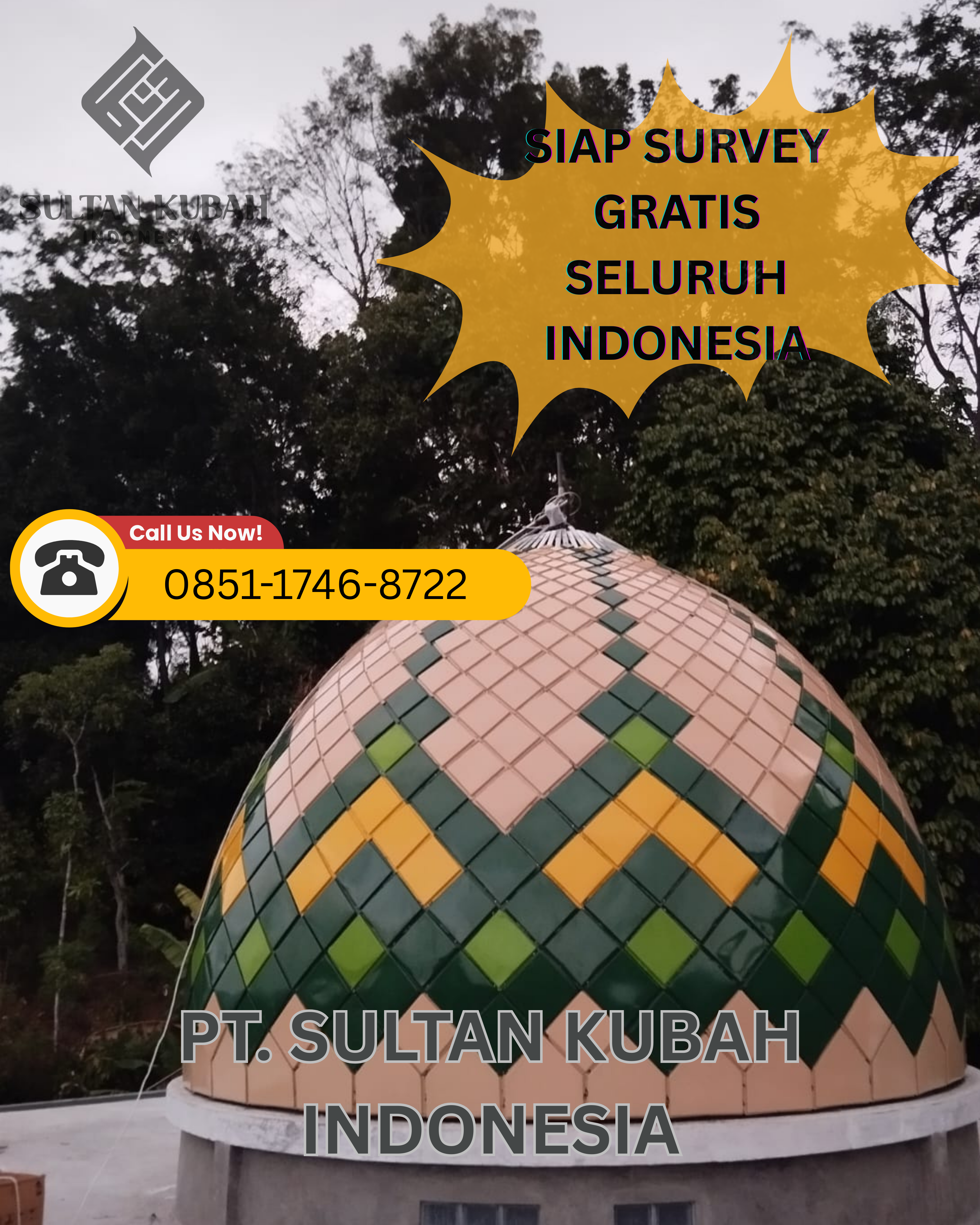 JUAL KUBAH MASJID TERMURAH & TERLENGKAP DI KEC. GUMAY ULU, KAB. LAHAT, PROV. SUMATERA SELATAN (WA: 0851-1746-8722)