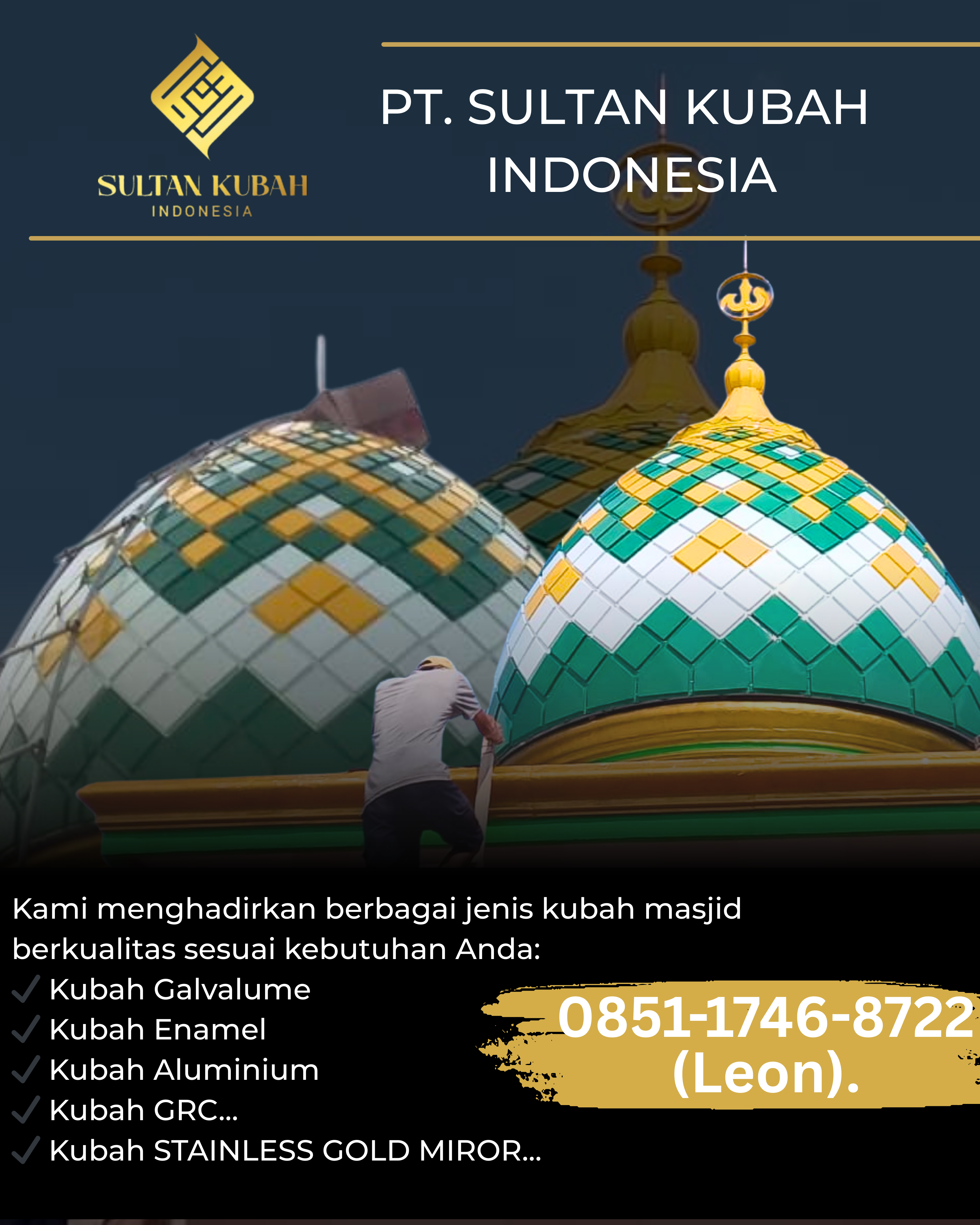 JUAL KUBAH MASJID BERKUALITAS DI KEC. GAMBIR, KOTA JAKARTA PUSAT (WA: 0851-1746-8722)