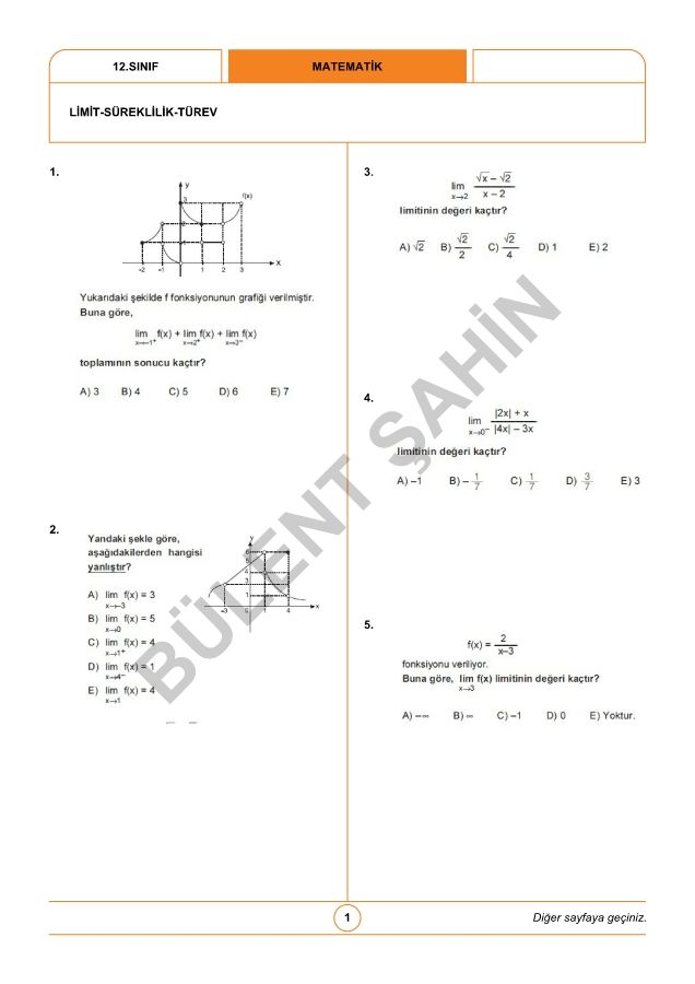 Limit-Süreklilik-Türev