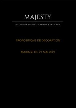 Proposition de décoration - Mariage du 21 mai 2021