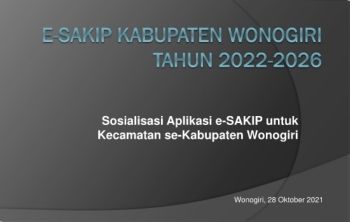 Petunjuk Operasional eSAKIP Wonogiri (Bagi Kecamatan)