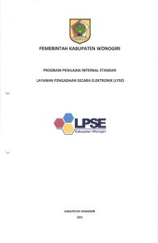 Standarisasi 17 : Penilaian Internal LPSE