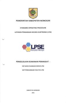 Standarisasi 9 : Pengelolaan Keamanan Perangkat LPSE