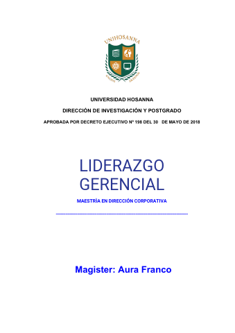 Liderazgo Gerencial