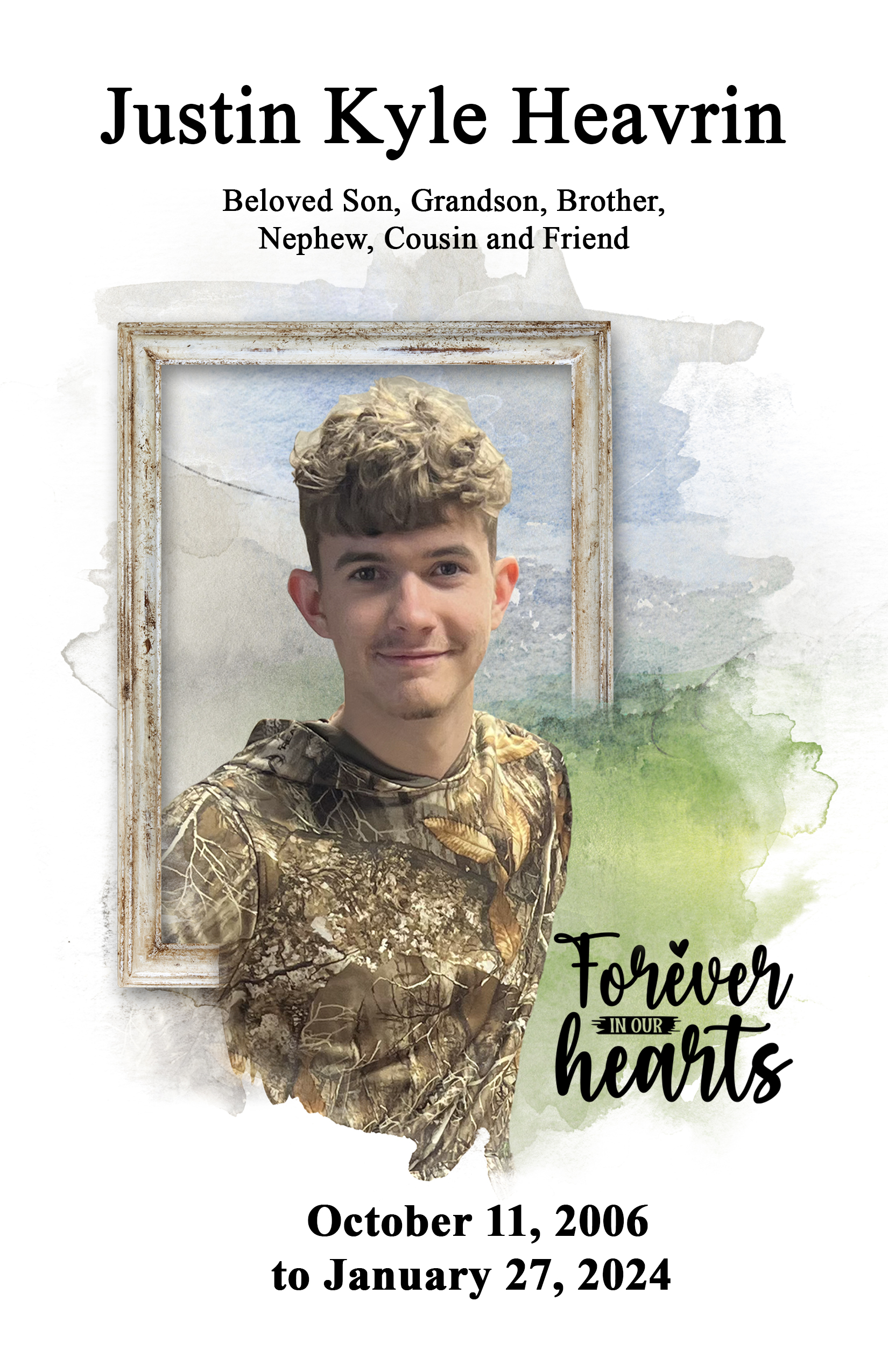 Justin K Heavrin Memorial Program