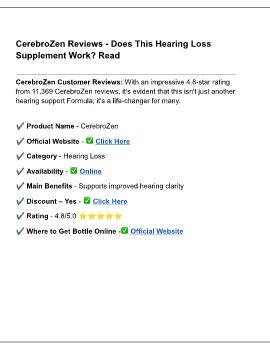 Cerebro Zen Review - Does This Hearing Loss Supplement Work? Read