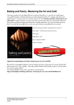 Baking and Pastry: Mastering the Art and CraftThe Culinary Institute of America