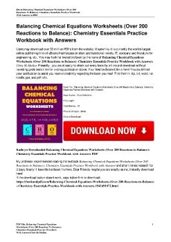 Balancing Chemical Equations Worksheets (Over 200 Reactions to Balance): Chemistry Essentials Practice Workbook with AnswersChris McMullen