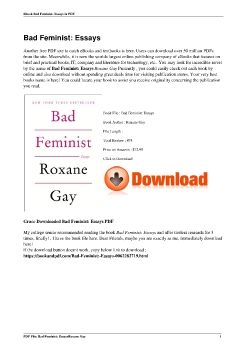 Bad Feminist: EssaysRoxane Gay