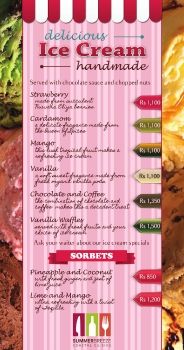 Combined icecream menu