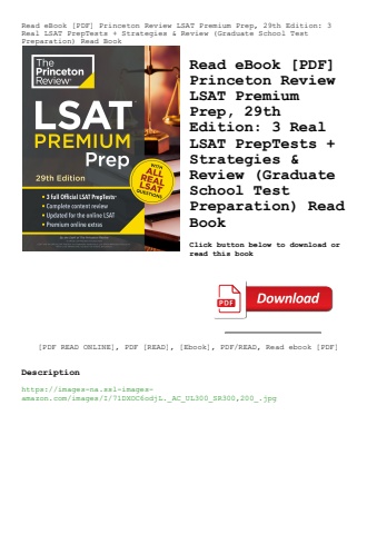 read ebook [pdf] princeton review lsat premium prep  29th edition 3 real lsat preptests + strategies