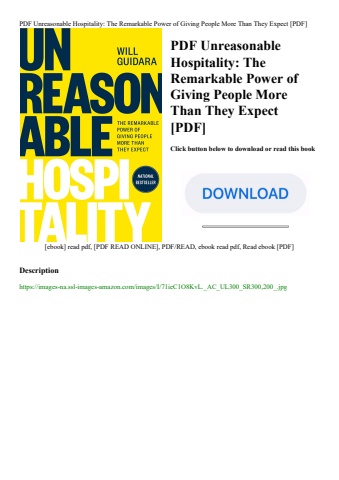 pdf unreasonable hospitality the remarkable power of giving people more than they expect [pdf]