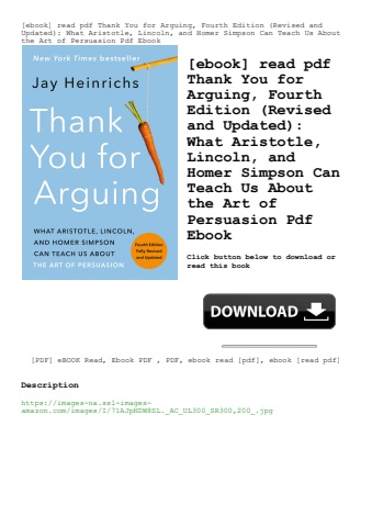 [ebook] read pdf thank you for arguing  fourth edition (revised and updated) what aristotle  lincoln