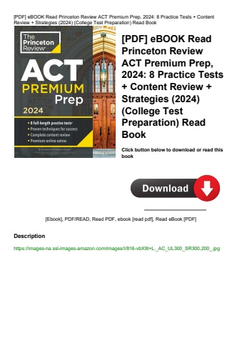 [pdf] ebook read princeton review act premium prep  2024 8 practice tests + content review + strateg