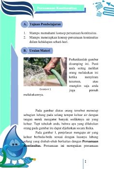 Persamaan Kontinuitas | Fluida Dinamis (Tadris Fisika-Fakultas Tarbiyah dan Keguruan-UIN Antasari Banjarmasin)