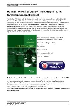 Business Planning: Closely Held Enterprises, 4th (American Casebook Series)Dwight J. Drake