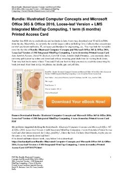 Bundle: Illustrated Computer Concepts and Microsoft Office 365 & Office 2016, Loose-leaf Version + LMS Integrated MindTap Computing, 1 term (6 months) Printed Access CardJune Jamrich Parsons, David W. Beskeen, Carol M. Cram, Jennifer Duffy