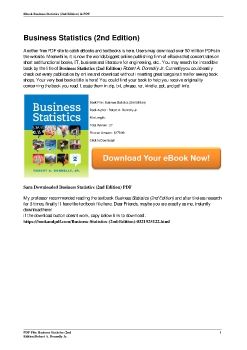 Business Statistics (2nd Edition)Robert A. Donnelly Jr.