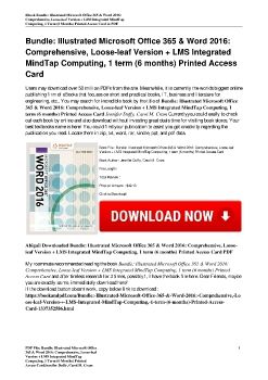 Bundle: Illustrated Microsoft Office 365 & Word 2016: Comprehensive, Loose-leaf Version + LMS Integrated MindTap Computing, 1 term (6 months) Printed Access CardJennifer Duffy, Carol M. Cram