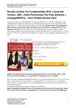 Bundle: Income Tax Fundamentals 2018, Loose-leaf Version, 36th + Intuit ProConnect Tax Prep Software + CengageNOWv2, 1 term Printed Access CardGerald E. Whittenburg, Steven Gill