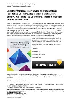 Bundle: Intentional Interviewing and Counseling: Facilitating Client Development in a Multicultural Society, 9th + MindTap Counseling, 1 term (6 months) Printed Access CardAllen E. Ivey, Mary Bradford Ivey, Carlos P. Zalaquett