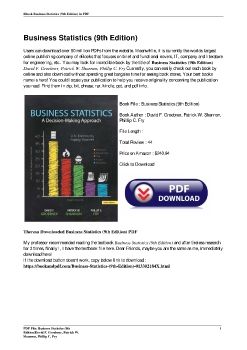 Business Statistics (9th Edition)David F. Groebner, Patrick W. Shannon, Phillip C. Fry