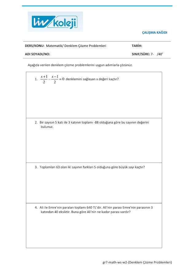 gr7-math-ws-w2-(Denklem Çözme Problemleri)