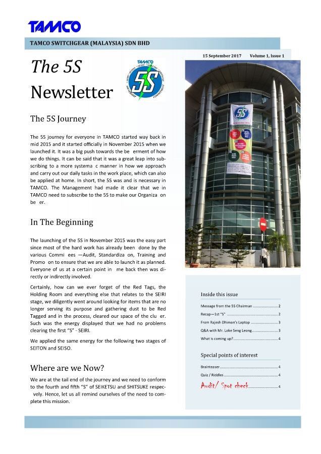 5S Newsletter - draft5.pub