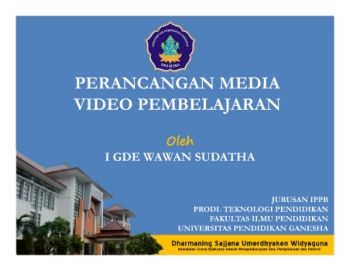 Perancangan Media Video Pembelajaran