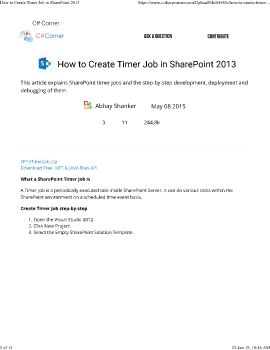 How to Create Timer Job in SharePoint 2013